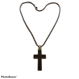 Cross Necklace Tungsten Carbide Size 18"